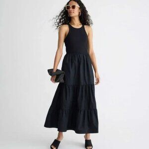 J. Crew Vintage rib high-neck cutaway tank dress with poplin skirt S